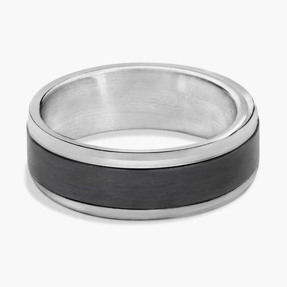 Carave Paris Black Brushed Comfort Wedding Band Ring