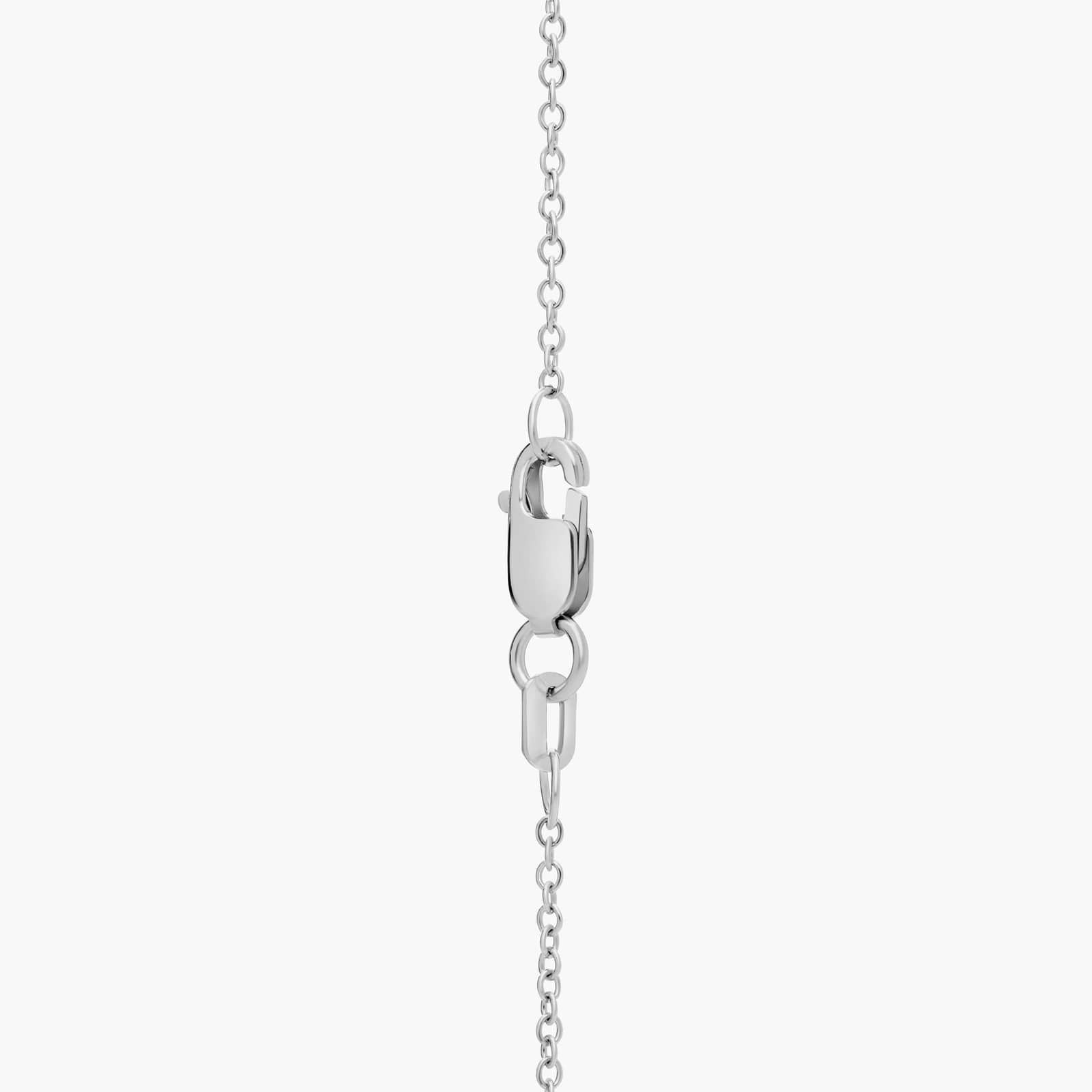 Sterling Silver Blue Sapphire Diamond Halo Pendant Chain Necklace