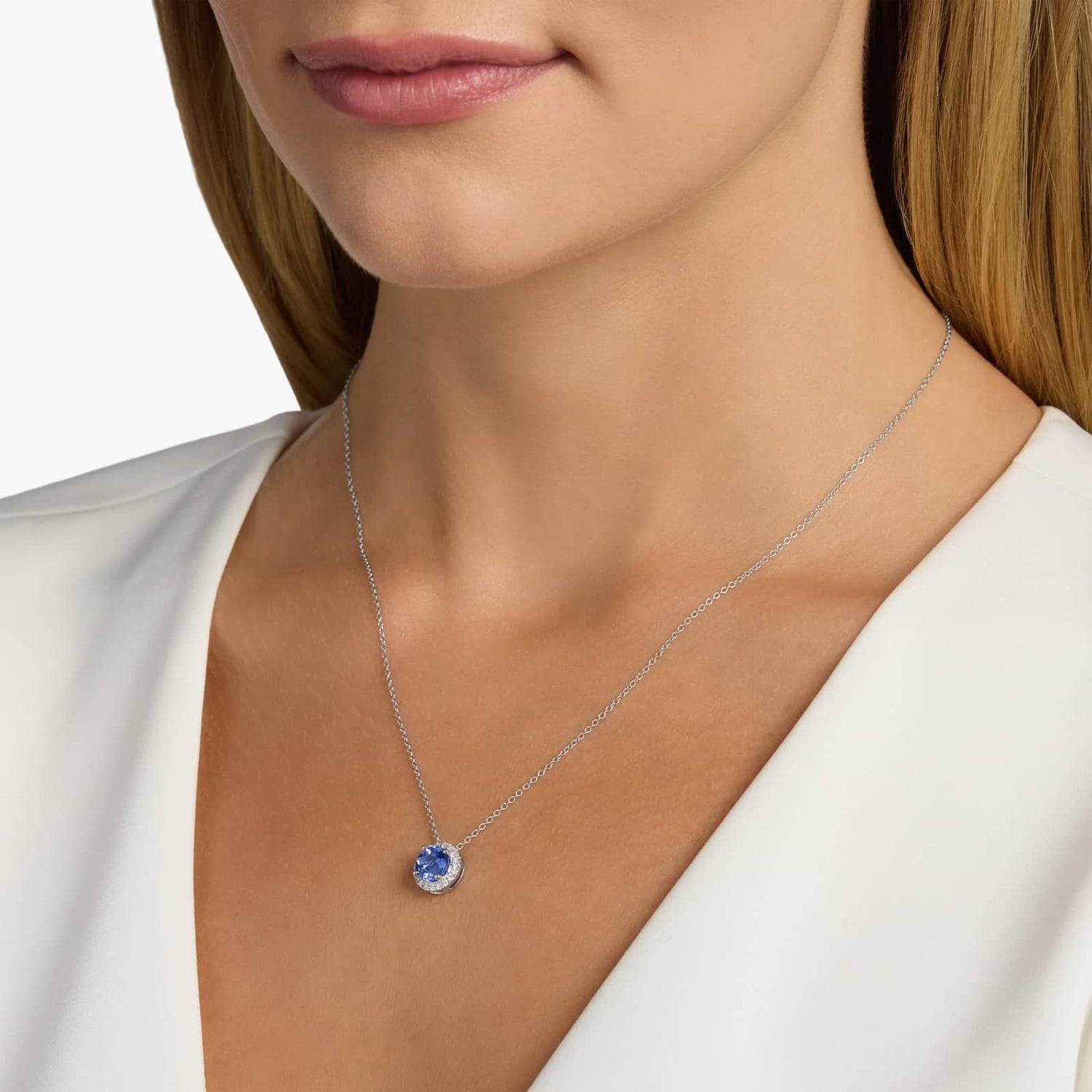 Carave Paris Sky Blue Solitaire Pendant Necklace