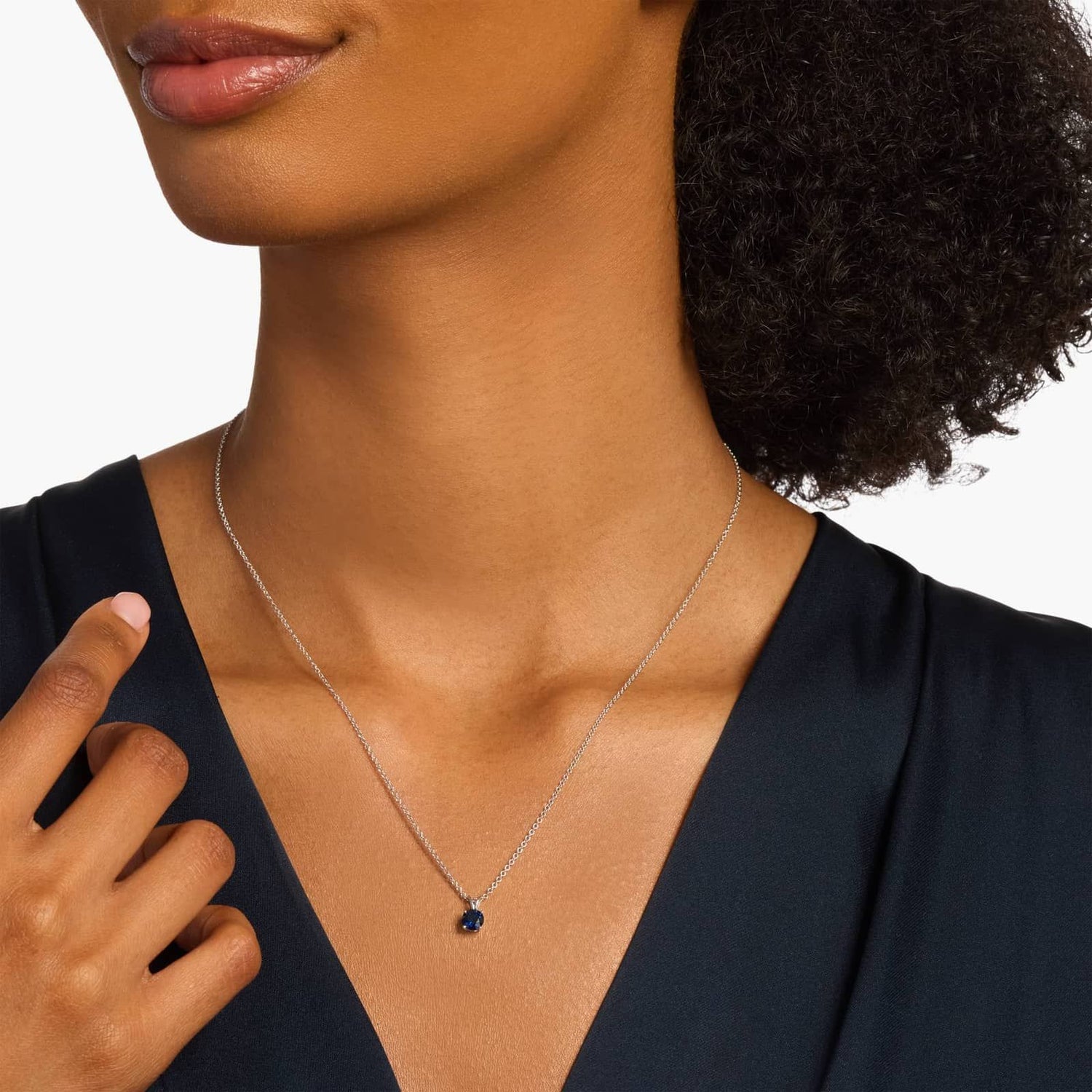 Carave Paris Midnight Sapphire Solitaire Necklace