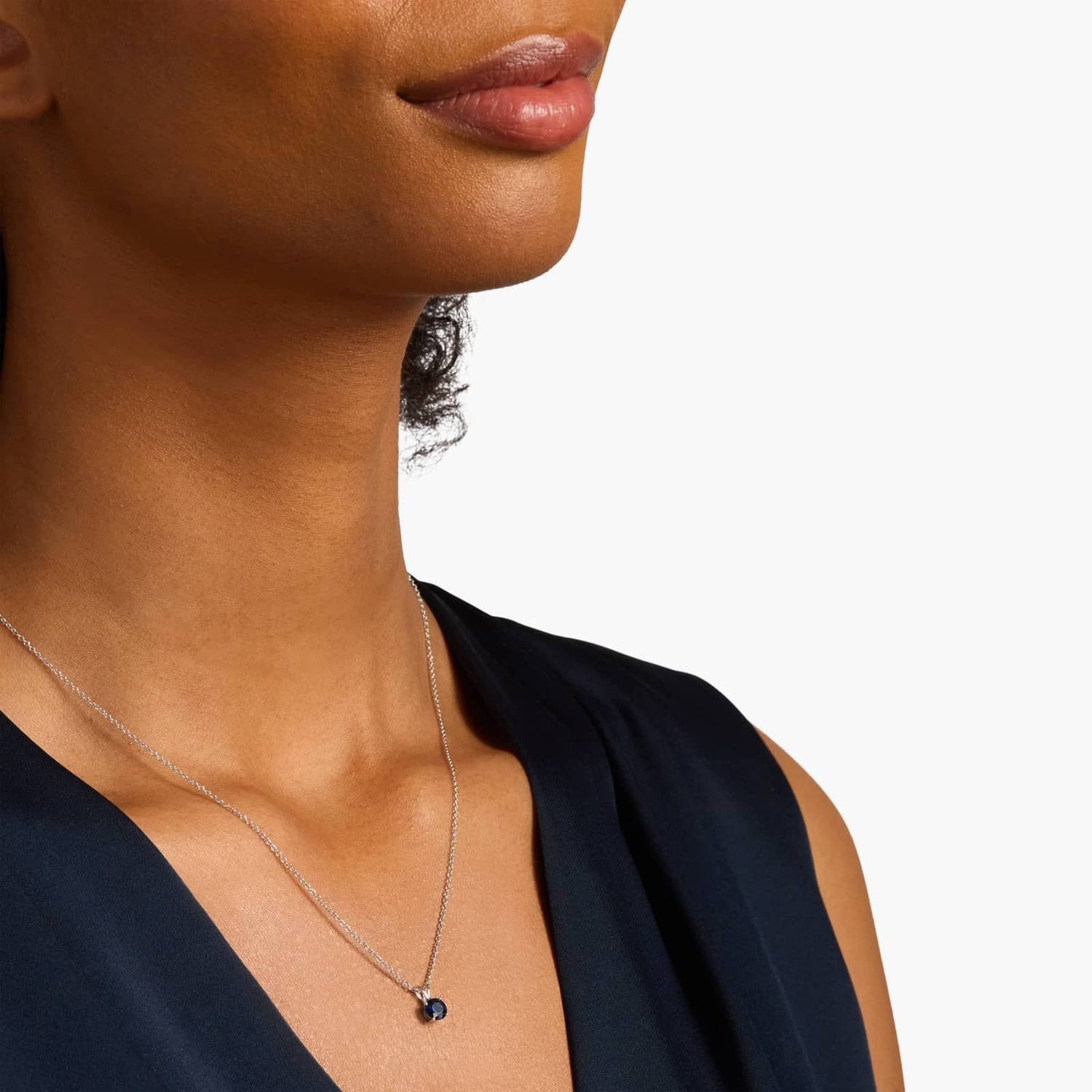 Carave Paris Midnight Sapphire Solitaire Necklace
