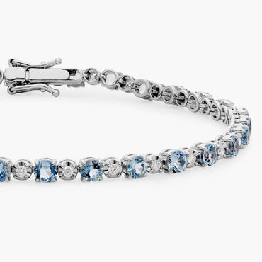 Carave Paris Blue Aquamarine Tennis Bracelet