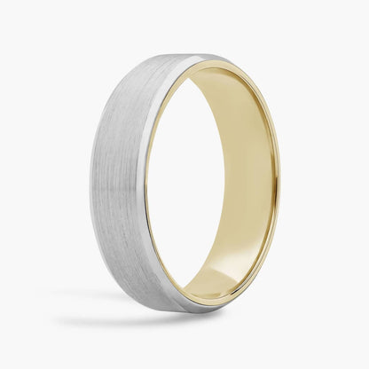 Carave Paris Brushed Two Tone Wedding Band Ring