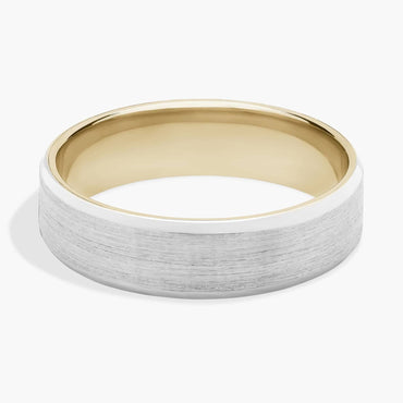 Carave Paris Brushed Two Tone Wedding Band Ring