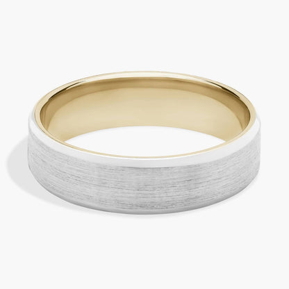 Carave Paris Brushed Two Tone Wedding Band Ring