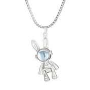 Sterling Silver Cute Bunny Pendant Necklace
