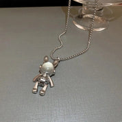 Sterling Silver Cute Bunny Pendant Necklace