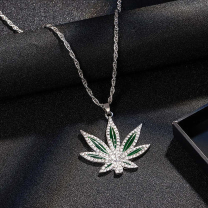 Carave Paris Pavé Leaf Pendant Necklace