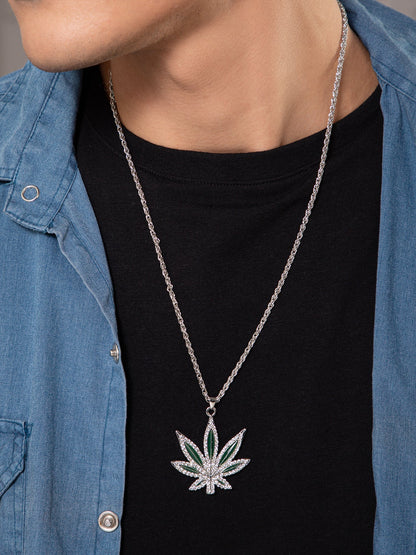 Carave Paris Pavé Leaf Pendant Necklace