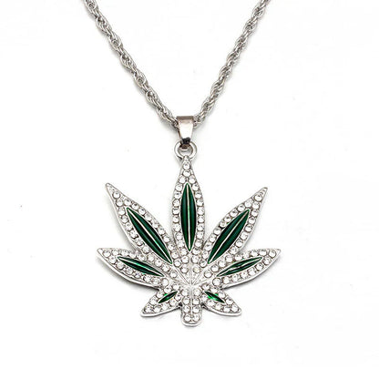 Carave Paris Pavé Leaf Pendant Necklace