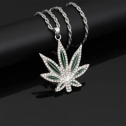 Carave Paris Pavé Leaf Pendant Necklace