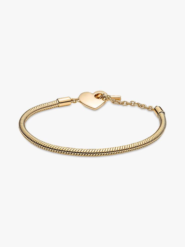 Sterling Silver Snake Chain Bracelet with Heart Clasp