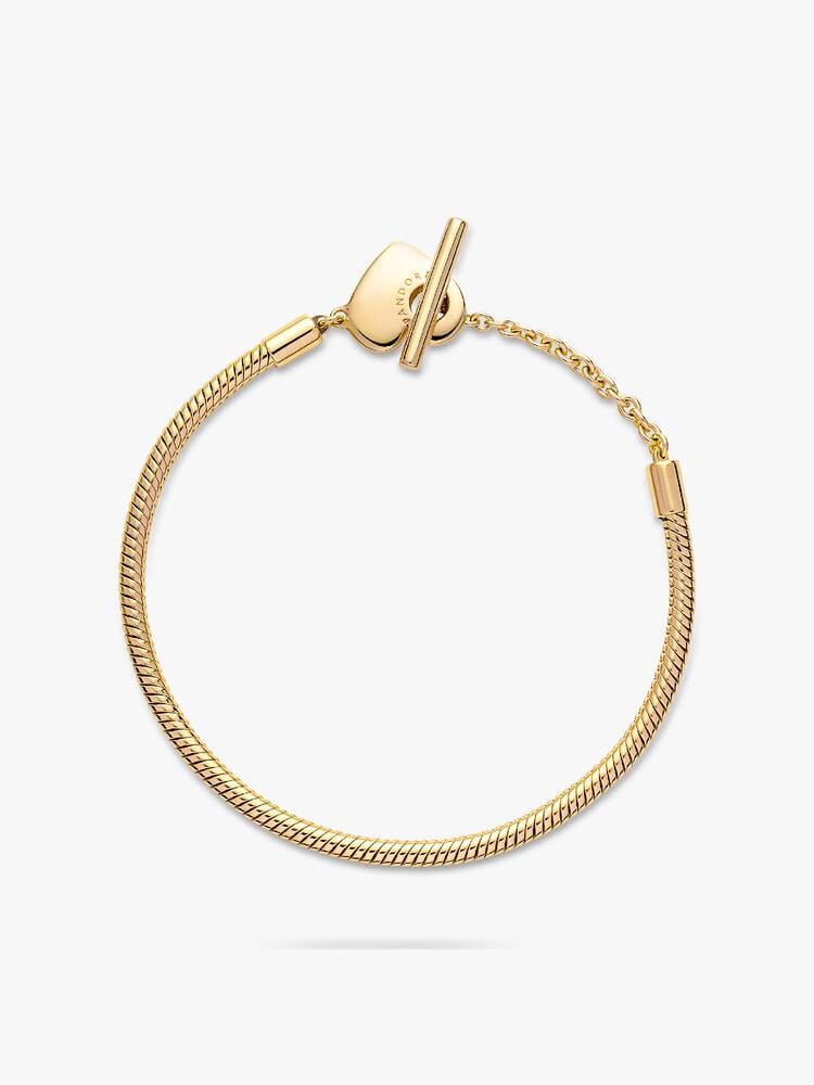 Sterling Silver Snake Chain Bracelet with Heart Clasp