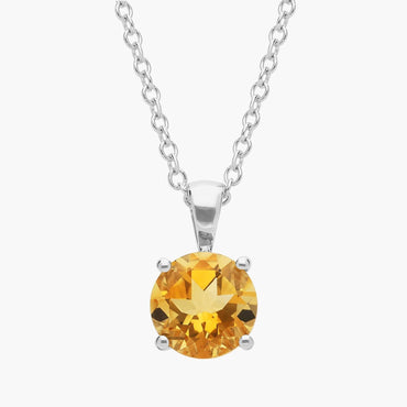 Carave Paris Golden Citrine Halo Pendant Necklace