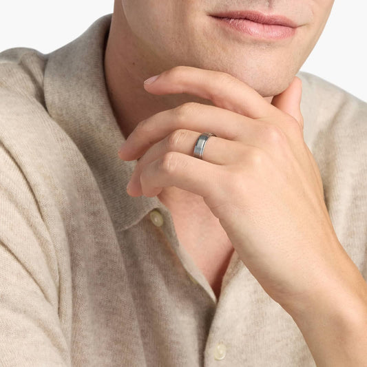 Carave Paris Modern Brushed Center Wedding Band Ring