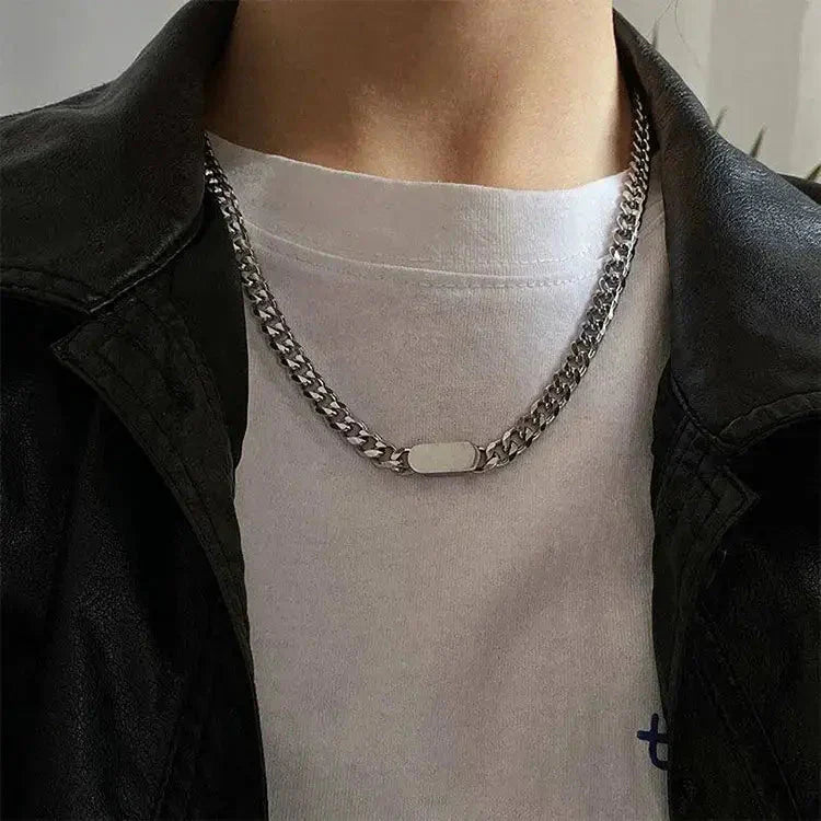 Sterling Silver Classic Curb Chain Necklace for Men
