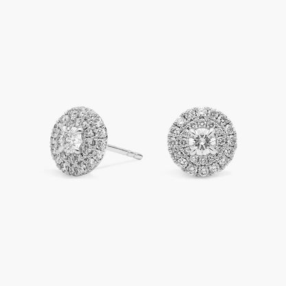 Carave Paris Round Halo Cluster Stud Earrings