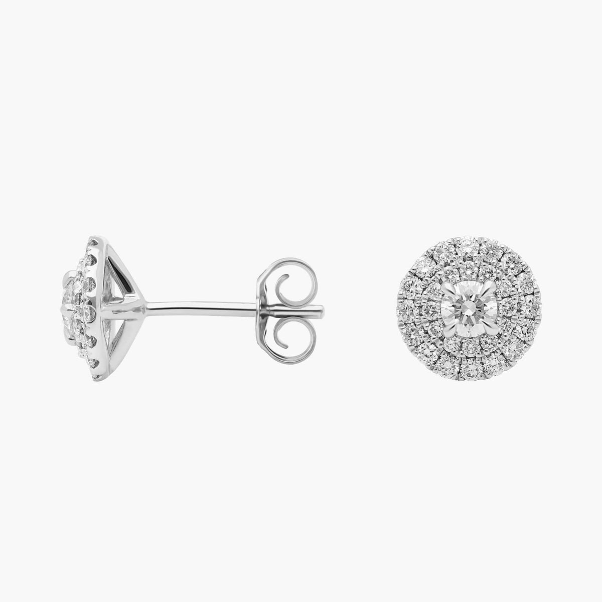 Carave Paris Round Halo Cluster Stud Earrings