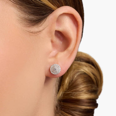 Carave Paris Round Halo Cluster Stud Earrings