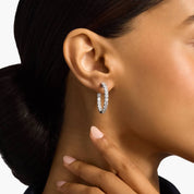 Sterling Silver Diamond Eternity Hoop Earrings