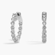 Sterling Silver Diamond Eternity Huggie Hoop Earrings