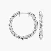 Sterling Silver Diamond Eternity Huggie Hoop Earrings