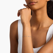 Sterling Silver Diamond Station Chain Bracelet