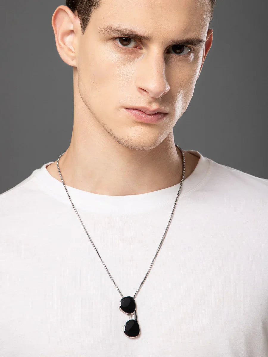 Carave Paris Dual Onyx Drop Pendant Necklace