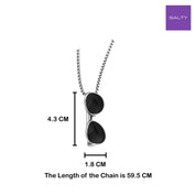 Sterling Silver Double Black Onyx Pendant Chain Necklace
