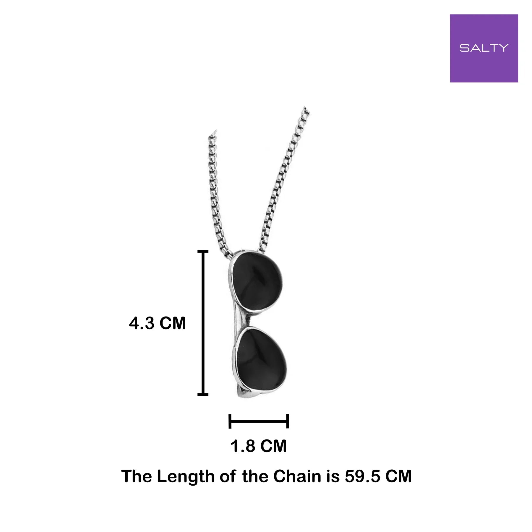 Sterling Silver Double Black Onyx Pendant Chain Necklace