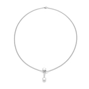 Sterling Silver Dumbbell Pendant Necklace for Men