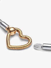 Sterling Silver Snake Chain Bracelet with Heart Clasp