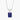 Carave Paris Emerald Cut Blue Sapphire Solitaire Pendant Necklace