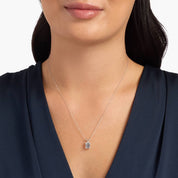 Sterling Silver Emerald Cut White Topaz Solitaire Pendant Necklace