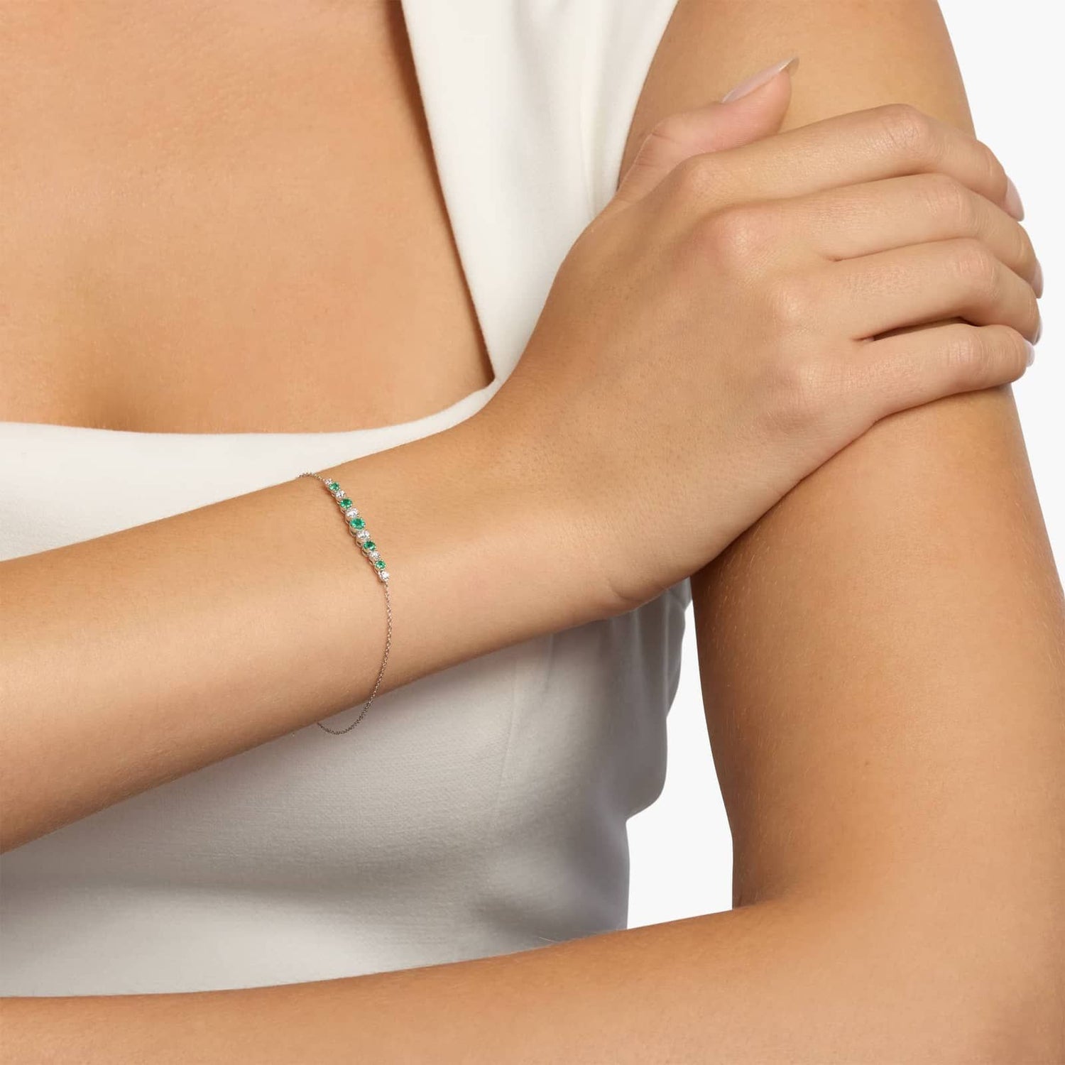Carave Paris Emerald Station Chain Bracelet