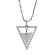 Sterling Silver Open Triangle Geometric Pendant Necklace for Women