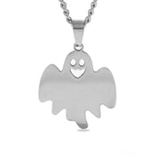 Sterling Silver Cute Ghost Pendant Necklace for Women