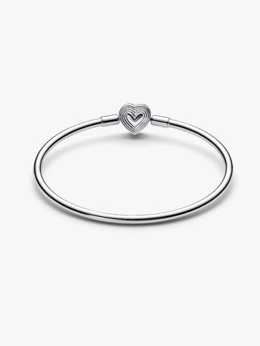 Carave Paris Silver Layered Heart Bangle Bracelet