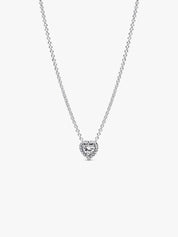Sterling Silver Heart Diamond Pendant Necklace