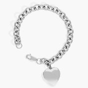 Sterling Silver Heart Locket Chain Bracelet