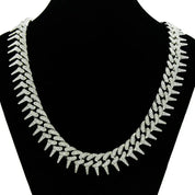 Sterling Silver Iced Spike Cuban Chain Necklace