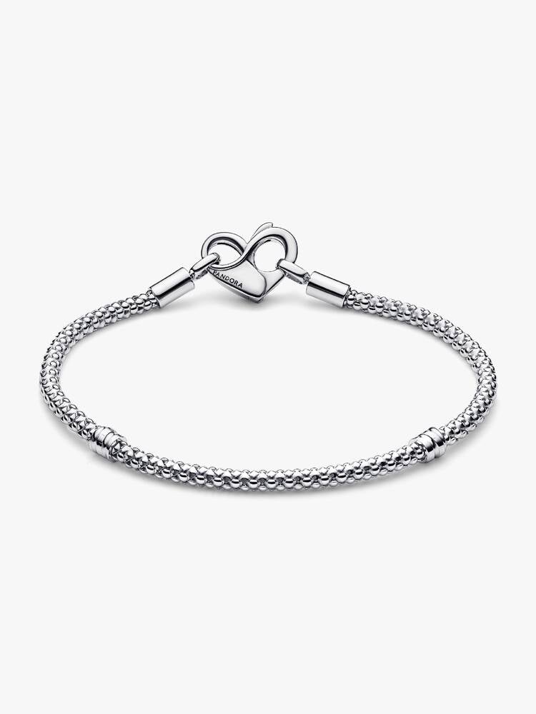 Sterling Silver Infinity Heart Clasp Chain Bracelet