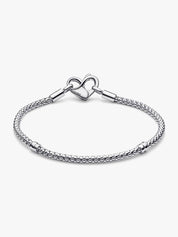 Sterling Silver Infinity Heart Clasp Chain Bracelet