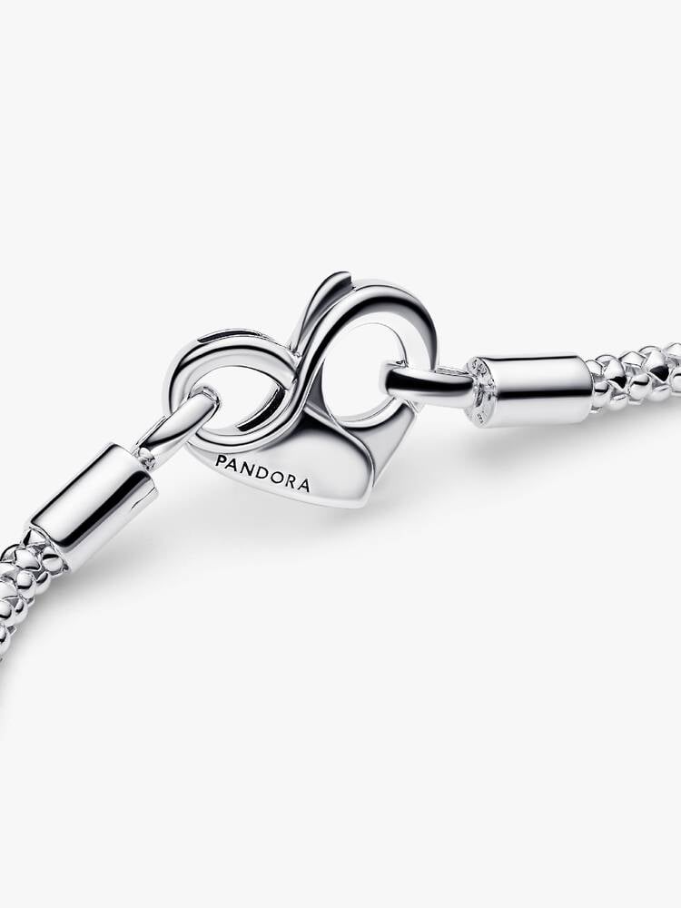 Sterling Silver Infinity Heart Clasp Chain Bracelet
