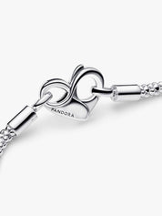 Sterling Silver Infinity Heart Clasp Chain Bracelet