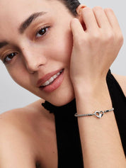 Sterling Silver Infinity Heart Clasp Chain Bracelet