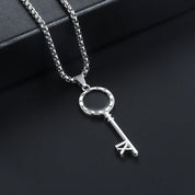Sterling Silver Minimal Key Pendant Chain Necklace
