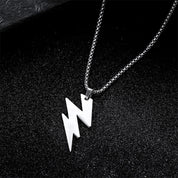 Sterling Silver Lightning Bolt Pendant Necklace
