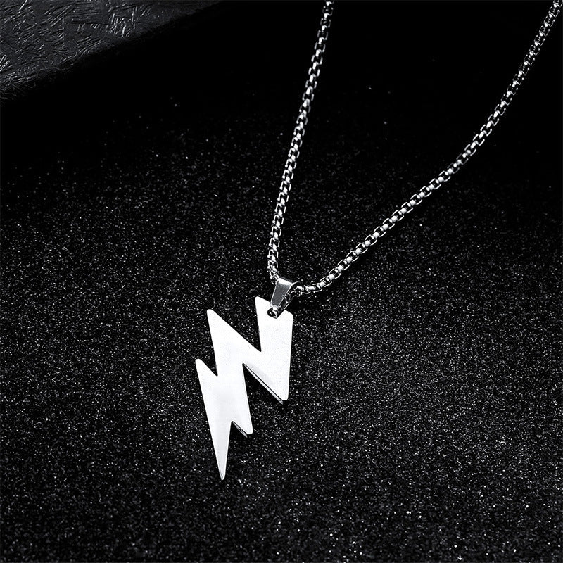 Sterling Silver Lightning Bolt Pendant Necklace
