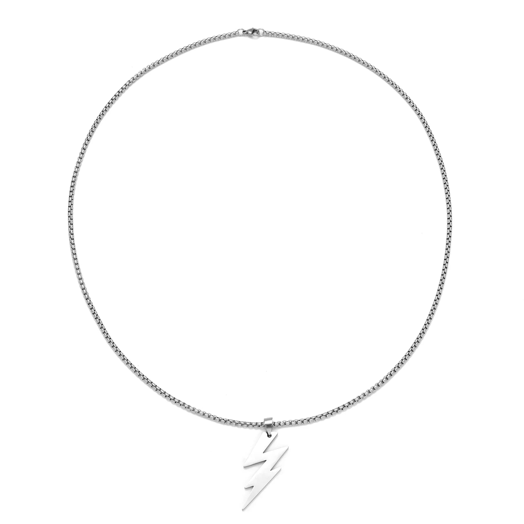 Sterling Silver Lightning Bolt Pendant Necklace